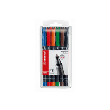STABILO OHP Pen permanent 1mm 843 / 6 6 pcs., case