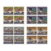 Set of blocks of four «Swiss railway stations» Set of blocks of four (16 stamps, postage value CHF 22.40), self-adhesive, mint
