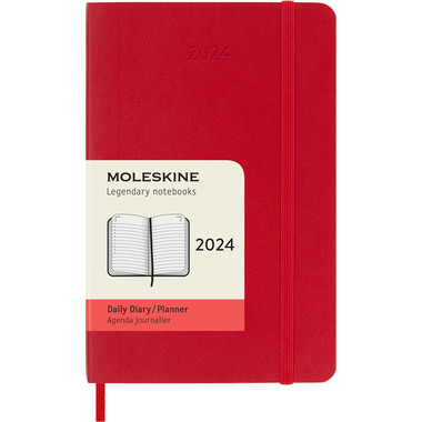 MOLESKINE Calendrier 2024 56598856583 rouge, 1J/P, SC, P/A6