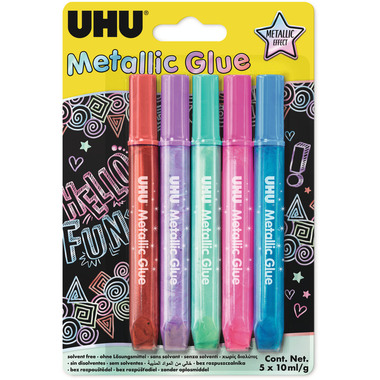 UHU Glitter Glue 47305 Metallic 5 Farben