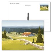 Parchi svizzeri, Cartolina postale illustrata affrancata Jura vaudois Cartolina postale illustrata affrancata, valore facciale CHF 0.85 e CHF 1.00 per la cartolina, senza annullo