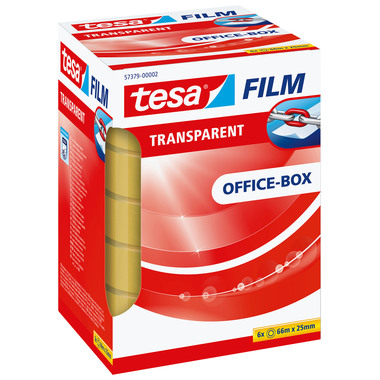 TESA tesafilm transparent 25mmx66m 573790000 5 rl. + 1 rl. in Office-Box
