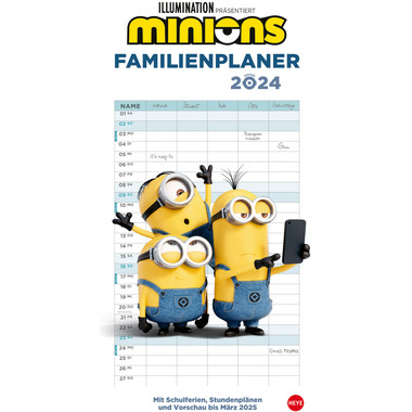 HEYE Familienplaner Minions 22755 DE, 21x45cm 2024
