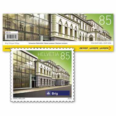Briefmarken CHF 0.85 «Brig», Heftchen mit 10 Marken Markenheftchen mit 10 Marken «Brig» à CHF 0.85, selbstklebend, ungestempelt