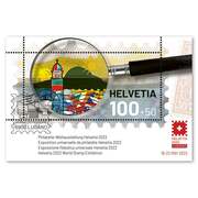 Briefmarke CHF 1.00+0.50 «Philatelie-Weltausstellung Helvetia 2022», Sonderblock Sonderblock Philatelie-Weltausstellung Helvetia 2022, gummiert, gestempelt