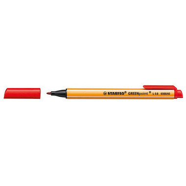 STABILO Penna fibra GREENpoint 0.8mm 6088/40 rosso