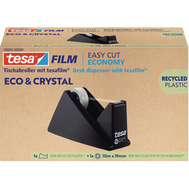 TESA Tesafilm eco&crystal 10mx19mm 59045-00000 Dispenser da tavolo nero 1 pe