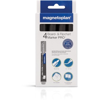 MAGNETOPLAN Marker combiné Pro+ 1228112 noir 4 pcs.