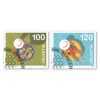 Timbres Série «Été» Série (2 timbres, valeur d'affranchissement CHF 2.20), autocollant, oblitéré