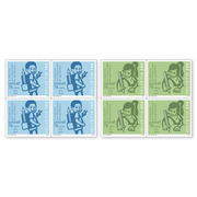 Set of blocks of four «75 years UNICEF» Set of blocks of four (8 stamps, postage value CHF 12.00), self-adhesive, mint