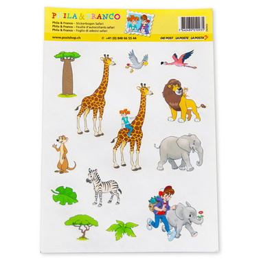 Phila & Franco – Foglio di adesivi safari 1 foglio con 13 adesivi