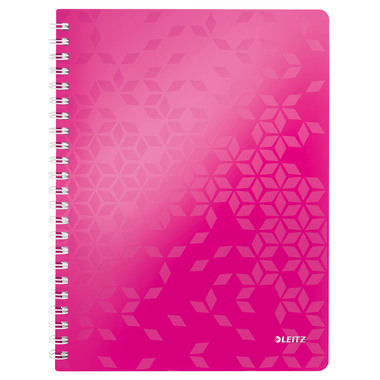 LEITZ Spiralbuch WOW PP A4 46370023 pink 80 Blatt