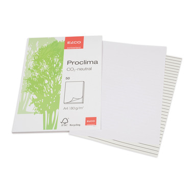 ELCO Bloc notes Proclima A4 74301.14 en blanc, 70g 50 feuilles