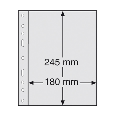 Feuilles en plastique OPTIMA pour feuille de timbre, lot de 10, noir 1 compartiment, 180 × 245 mm