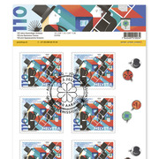 Stamps CHF 1.10 «125 years Chimney Sweeper Switzerland», Sheet with 10 stamps Sheet «125 years Chimney Sweeper Switzerland», self-adhesive, cancelled