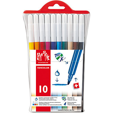 CARAN D'ACHE Penna fibra Fancolor 285.710 10 colori, astuccio