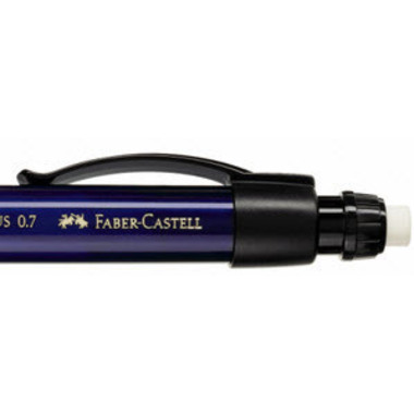 FABER-CASTELL Druckbleistift GRIP PLUS 0.7mm 130732 blau metallic, Radierer