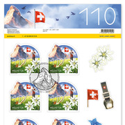 Briefmarken CHF 1.10 «Typisch Schweiz», Bogen mit 10 Marken Bogen «Typisch Schweiz», selbstklebend, gestempelt