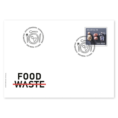 First-day cover «Sustainability – Food» Single stamp (1 stamp, postage value CHF 1.10) on first-day cover (FDC) C6