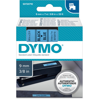 DYMO Schriftband D1 schwarz/blau S0720710 9mm/7m