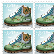 Stamps CHF 1.10 «The popular sport of hiking», Sheet with 10 stamps Sheet «The popular sport of hiking», self-adhesive, mint