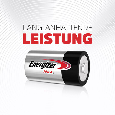Energizer Batterie Max Mono (D), 2 Stk 2-Packung Energizer Max D-Batterien, Mono Alkali-Batterien (LR20)