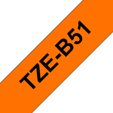 PTOUCH Band, lam.,fluor. schw./orange TZe-B51 PT-540 24 mm