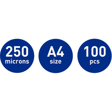 LEITZ Pochettes à plastifier A4 74840000 brillant, 250my 100 pcs.