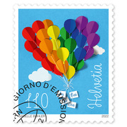 Stamp «Marriage for all» Single stamp of CHF 1.10, self-adhesive, cancelled