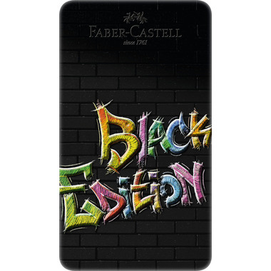 FABER-CASTELL Farbstifte Black Edition 116413 12 Farben, Metalletui