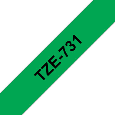 PTOUCH Band, laminiert schwarz/grün TZe-731 PT-1280VP 12 mm