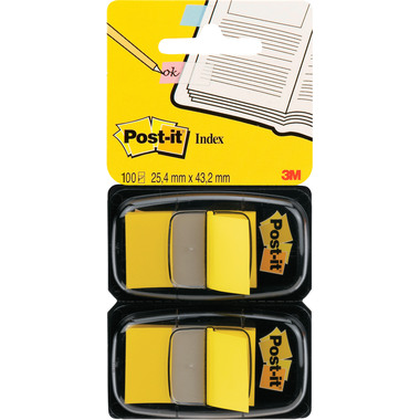 POST-IT Index Tabs 25,4x43,2mm 680-Y2 giallo/50 tabs 2 pezzi