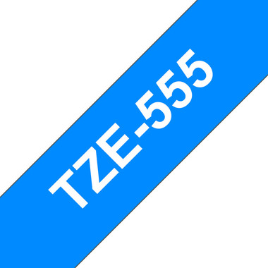 PTOUCH Nastro, plastific. bianco/blu TZe-555 PT-2450DX 24 mm