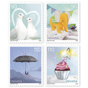Timbres Série «Occasions spéciales» Série (4 timbres, valeur d&#039;affranchissement CHF 4.00), autocollant, non oblitéré