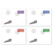 Domino, Busta primo giorno Francobolli singoli (4 francobolli, valorefacciale CHF 2.00) su 4 buste primo giorno (FDC) C6