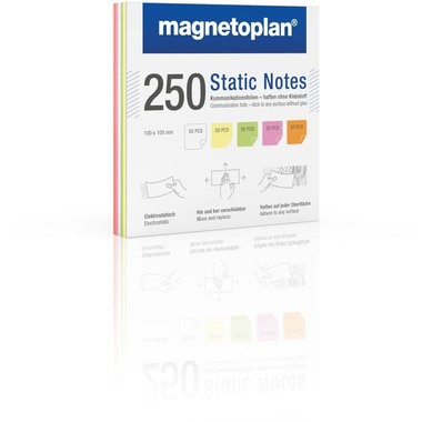 MAGNETOPLAN Static Notes 100x100mm 11250110 ass. 250 pezzi