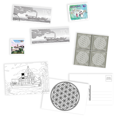 «Phila & Franco» Briefmarkenset für Kinder, DE, 1/23 20-seitiges Set, 8 Briefmarken (Taxwert CHF 8.60, 1 gestempelt, 7 ungestempelt), 3 Postkarten