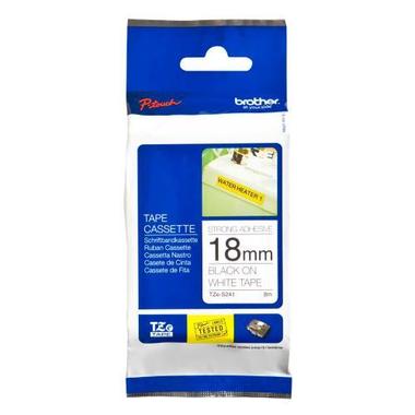 PTOUCH Nastro, strong / adh.nero / bianco TZe - S241 PT - 300 18 mm