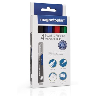 MAGNETOPLAN Marker combiné Pro+ 12281 Couleurs assort. 4 pcs.