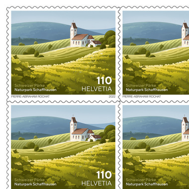 Stamps CHF 1.10 «Schaffhausen Regional Nature Park», Sheet with 10 stamps Sheet «Swiss Parks» of CHF 1.10, self-adhesive, mint