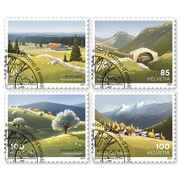 Timbres Série «Parcs suisses» Série (4 timbres, valeur d&#039;affranchissement CHF 3.70), autocollant, oblitéré