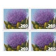 Timbres CHF 2.60 «Artichaut», Feuille de 10 timbres Série Légumes en fleur, autocollant, non oblitéré