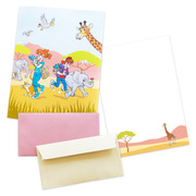 Phila &amp; Franco – Cartella per carta da lettere safari Cartella con 10 fogli di carta per lettere A5 e 10 buste